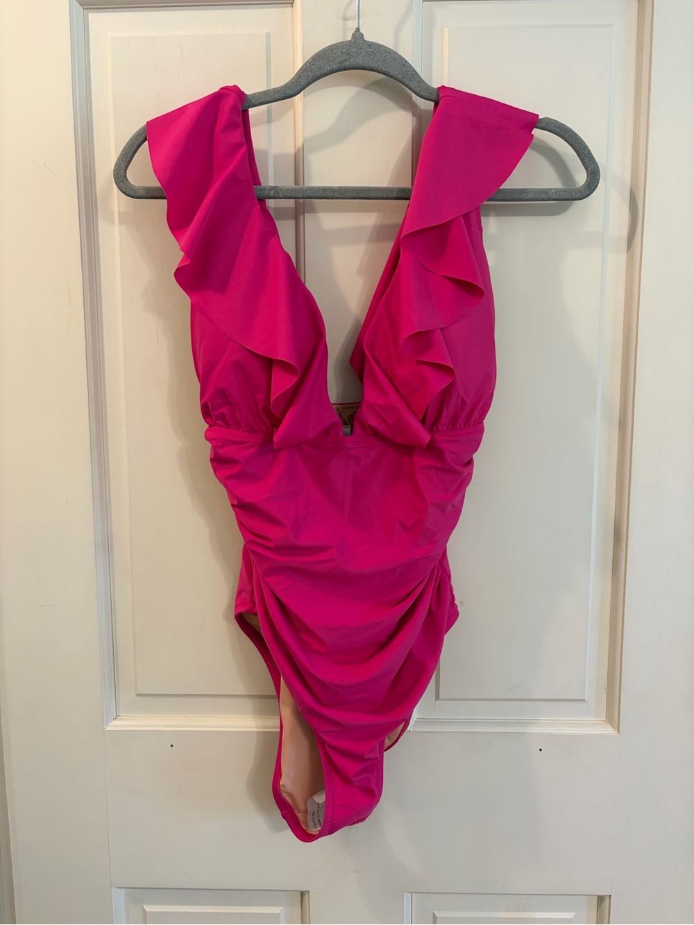 J. Crew Girls Ruffle One-Piece Swimsuit - Hot Pink
